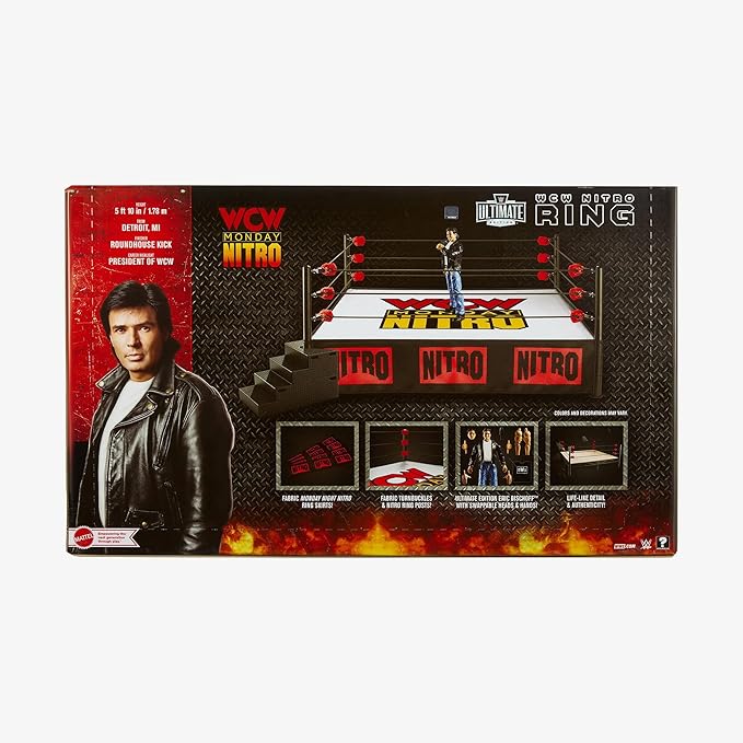 Mattel WWE Ultimate Edition WCW Monday Nitro Ring with Eric Bischoff Action Figure