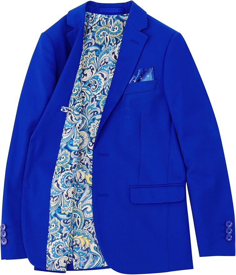 Happy Dolphin Boys Suit Set Modern Fit Kids Suits Adjustable Waist Boys Wedding Outfit for Boy Communion Suits for Boys