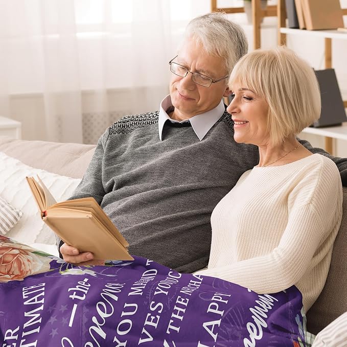 Retirement Gift for Woman 2026, Purple Retirement Blanket for Women 60"x50" | Happy Retired Gifts, Soft Purple Retirement Throw for Retiring Coworker, Teacher, Nurse, Mom, Farewell & Going Away Gift