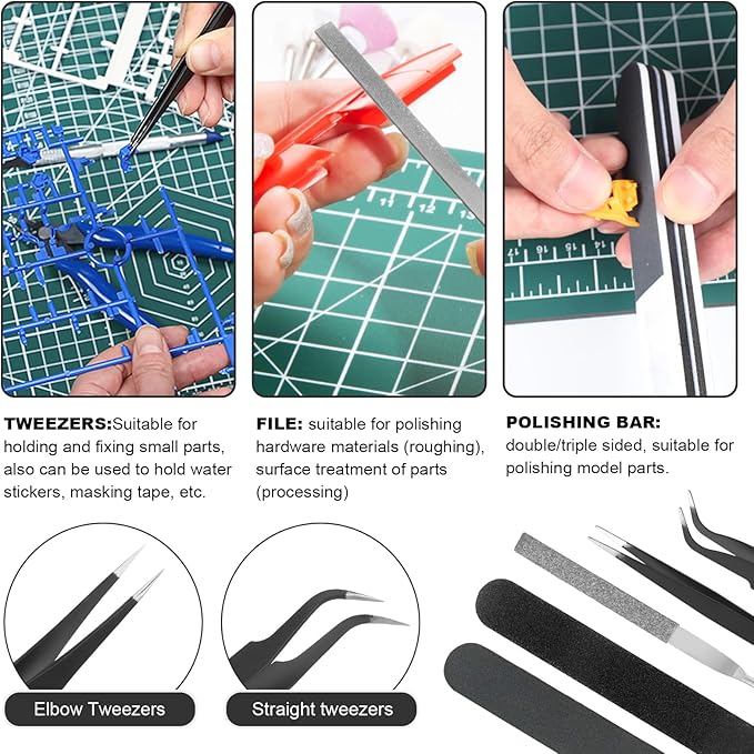 11PCS Model Kit Tools, Gundam Model Tool Kit, Hobby Building Tools Kit for Gundam Basic Model Assembling, Building and Repairing