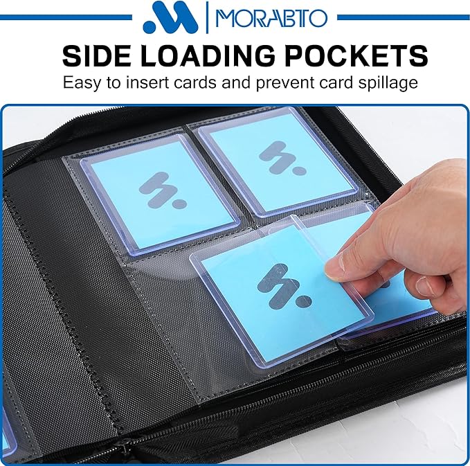 Top Loader Binder, Holds 128 Top Loaders,4 Pocket Top Loader Binders for 3" x 4" Rigid Cards,Card Album Folder for Hard Plastic Top Loaders