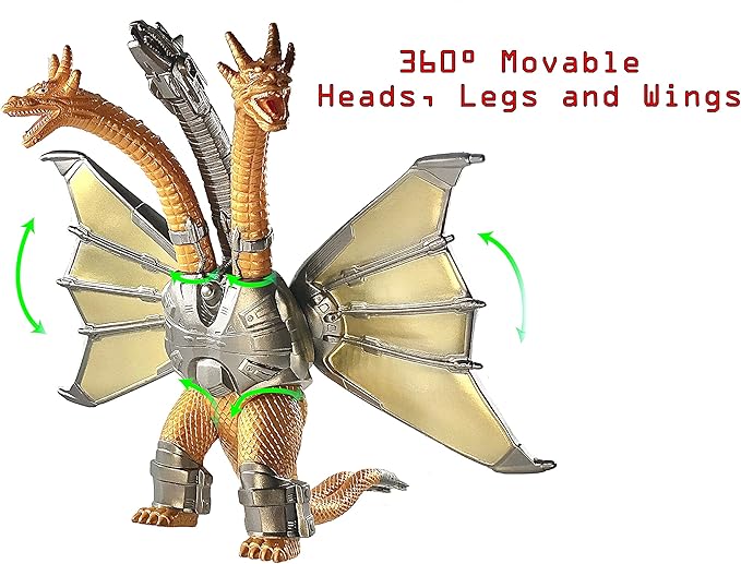 TwCare Godzilla vs. Mecha King Ghidorah, 2021 Movie Series Movable Joints King of The Monsters Action Figures Birthday Kid Gift, Carry Bag