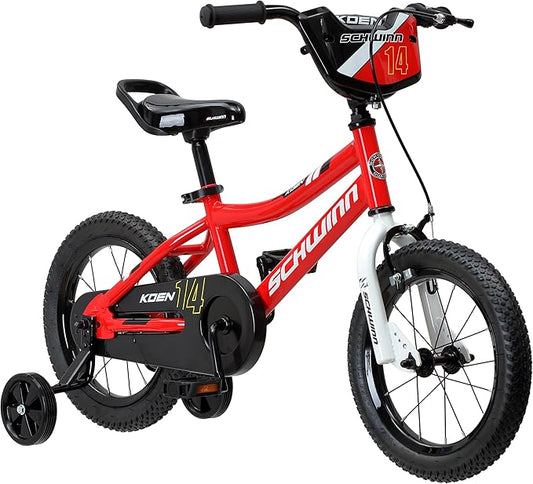Schwinn Elm and Koen Bike or Balance Bike, 12-18 Inch Bike for Kids Ages 2-13, Black, Blue, Red, Teal, Pink or Purple, SmartStart Ergonomic Design, Adjustable Seat Grows with Child, Training Bicycle