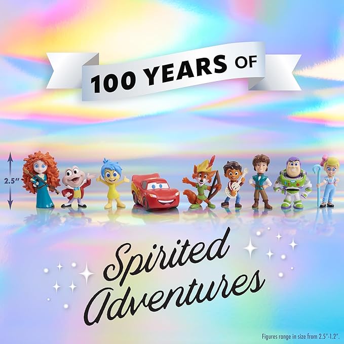 Disney100 Years of Spirited Adventures, Limited Edition 9-piece Figure Set, Kids Toys for Ages 3 Up by Just Play