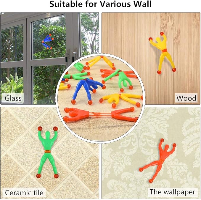 40 Pcs Window Crawler Men, Multicolored Sticky Action Figure Rolling Men Wall Climbers Toys for Party Favor (Random Color)