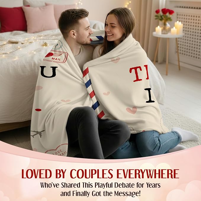 WRAPIX Anniversary Wedding Gifts for Women Men - Throw Blanket 60x80 in | Birthday Couple Gifts for Wife Husband Girlfriend Boyfriend, Soft Fleece for Couch Bed, Machine Washable, Warm, Lightweight