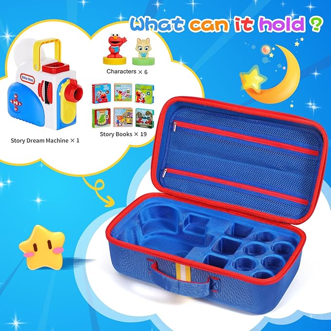 Hard Shell Case for Little Tikes Story Dream Machine Books Starter Set, Many Story Collection, Storytime/Little Golden Book Toys Storage Travel Bag (Blue, Large)