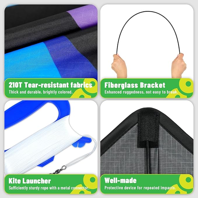 Delta Kite for Kids & Adults, Extremely Easy to Fly Kite, Suitable for Family outings, Outdoor Games and activitie