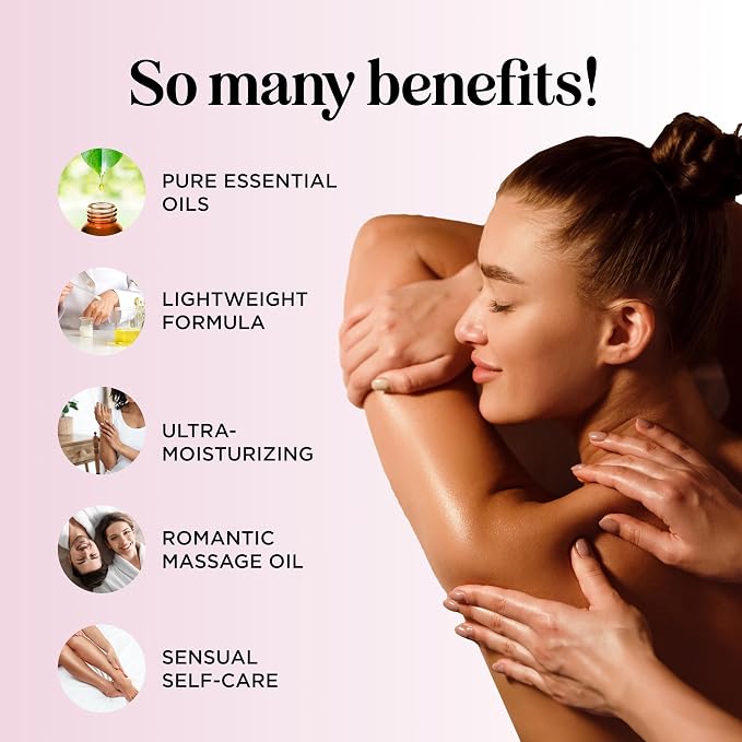 Sweet and Sensual Massage Oils for Couples - Mango and Lavender Romantic Full Body Massage Oils with Sweet Almond Oil for Easy Gliding Special Moments - Therapeutic Grade Scented Body Oils