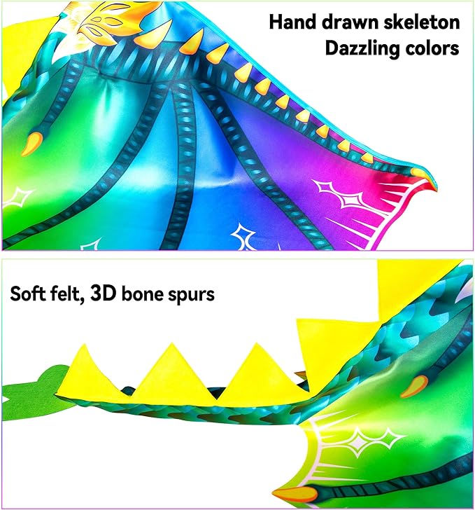 D.Q.Z Toddlers Dragon-Wings Costume for Kids Dinosaur Toys Gifts for 4 Years old Boys Girls Birthday Dress Up Party