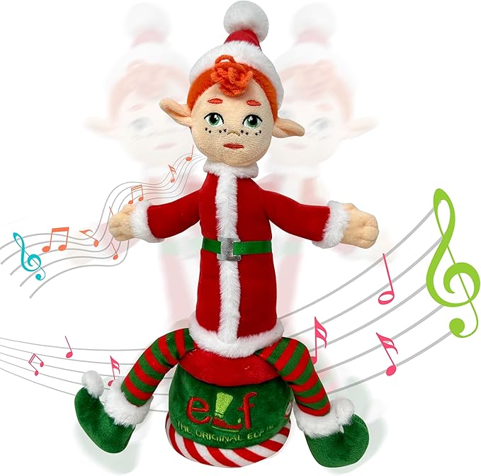 The Original Elf – Dancing Christmas Elf Doll, Singing and Talking Toy Elf for Kids, Shelf Sitter with Dangling Legs, Ideal Christmas Elf Decorations and Tree Topper, Perfect for Christmas Décor