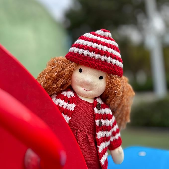 BlissfulPixie Quinn 12" Waldorf Doll - Handmade Rag Doll, Personalized Collectors Plush Doll for Kids Birthday Present