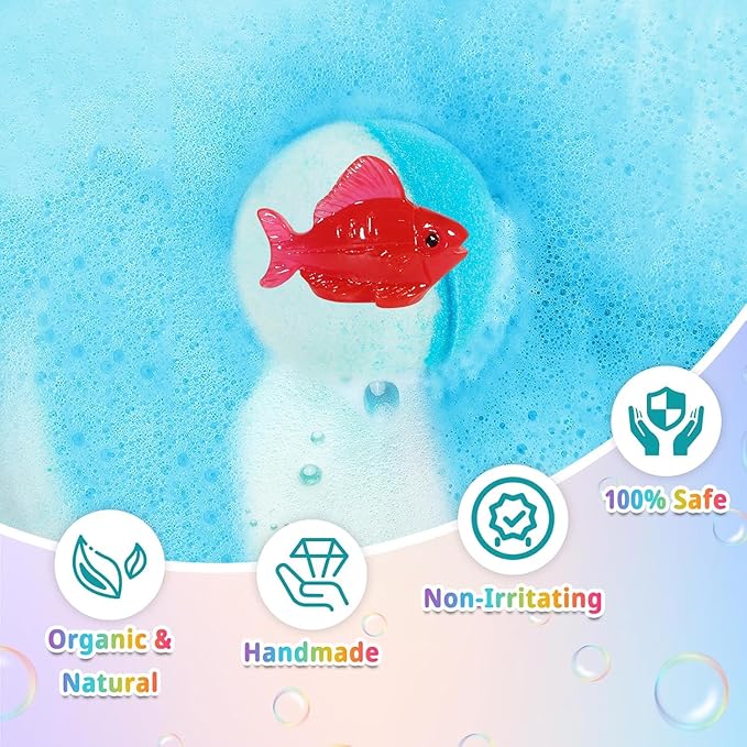 Bath Bombs for Kids with Surprise Inside, 24 Pack Kid Bath Bombs Gift Set, Easter Valentines Day Gifts for Kids Bubble Fizzy for Girls Boys with Toys Inside, Easter Basket Stuffers