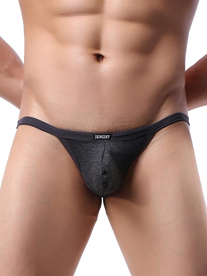 iKingsky Men's Modal G-string Underwear Sexy Pouch Y-back Thong Panties