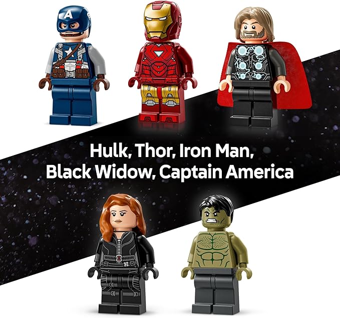 LEGO Marvel: Marvel Logo & Minifigures Building Toy - Marvel Collectible Set for Kids, Boys and Girls, Ages 12+ - Model Kit with 5 Minifigures - Gift Idea for Birthday - 76313