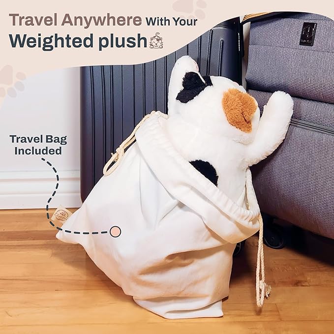 Weighted Stuffed Animals 20" | 5 lbs Calico Cat Plush for Calming Cozy Comfort | Large Weighted Stuffed Animal for Anxiety | Soft Microwavable & Coolable for Sensory Needs & Stress Relief
