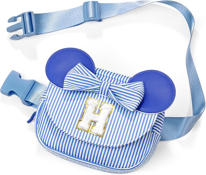 Daughter Gifts - Birthday Gifts for 3 4 5 6 7 8 9 10 11 12 13 Year Old Girls, Initial Fanny Pack Crossbody Bag Belt Bag Purse for Teen Girls Blue H