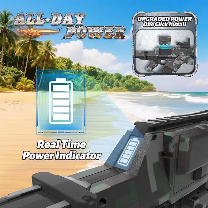 Electric Gel Ball Blaster Gun High Speed 180+FPS Automatic Blaster Gun 100+ Feets Battery Display Foldable Stock Modular Battery with 40,000 Gel Balls Outdoor Games Summer Gifts Over Age 14+