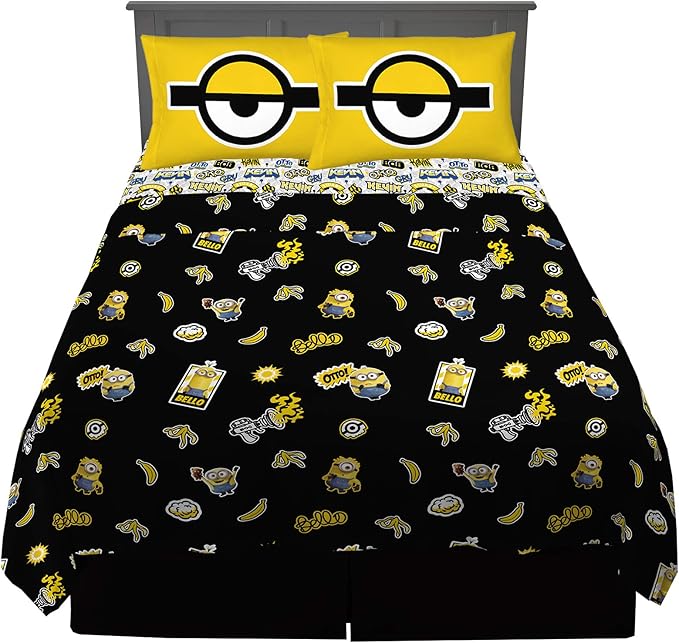 Franco Kids Bedding Super Soft Microfiber Sheet Set, Full, Minions The Rise Of Gru
