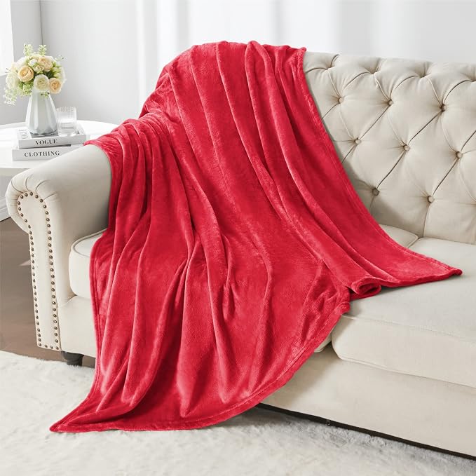 BEDELITE Fleece Blanket Soft Plush Throw for Couch Red 50"x70" | Ultra Soft Fleece, Plush Microfiber, Lightweight Warmth, All Season Comfort, Fade Resistant, Machine Washable, Couch Sofa Bed