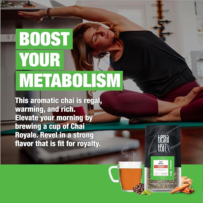Tiesta Tea - Chai Royale Tea, Loose Leaf, Cinnamon Chai Oolong Tea, Premium Medium Caffeine Tea Blend, Make Hot or Iced & Up to 200 Cups, 16 oz Resealable Bulk Pouch