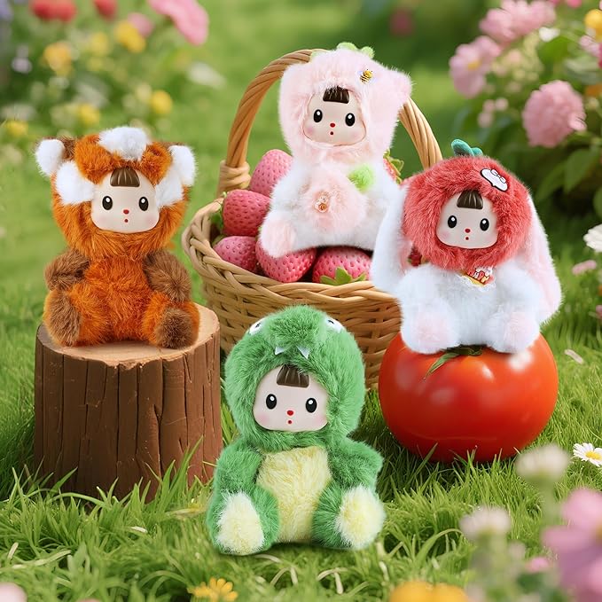 Plush Figure Toys, Plush Toys with Vinyl Face Brown Raccoon Shaped for Girls Boys Kids Lovers, Kawaii Cute Vinyl Stuffed Animals Figurines Doll Gifts for Collectibles Home Decor Birthday Christmas