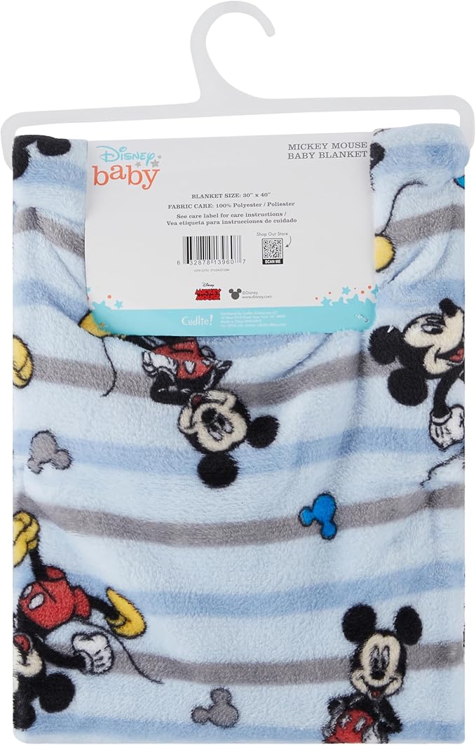 Disney Characters Flannel Fleece Baby Blanket - Soft & Cozy 30x40 Inches, Featuring Mickey Mouse, Minnie Mouse, Winnie The Pooh, and Dumbo
