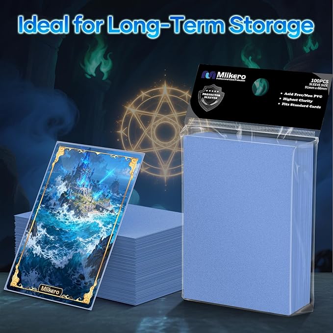 500 Count Card Sleeves, Matte Magic Card Sleeves, Smooth Shuffle & Tear Resistant, Fit for MTG, TCG, CCG (Light Blue)