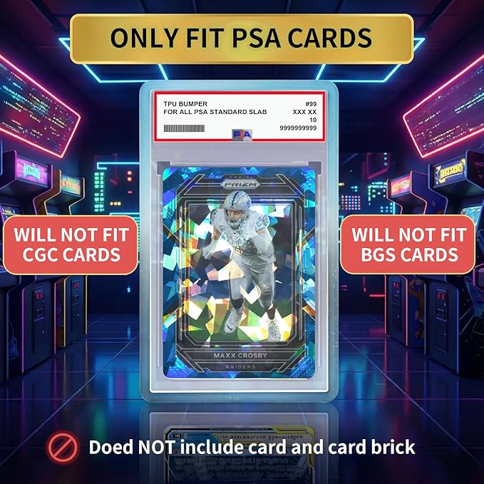 NAKIS Slab Guard for PSA Graded Cards, 5-Pack TPU Slab Protector Graded Guard Bumper Guard for PSA Graded Card Only, Gradient Color Glitter Limited Edition, (5) Multi-Color