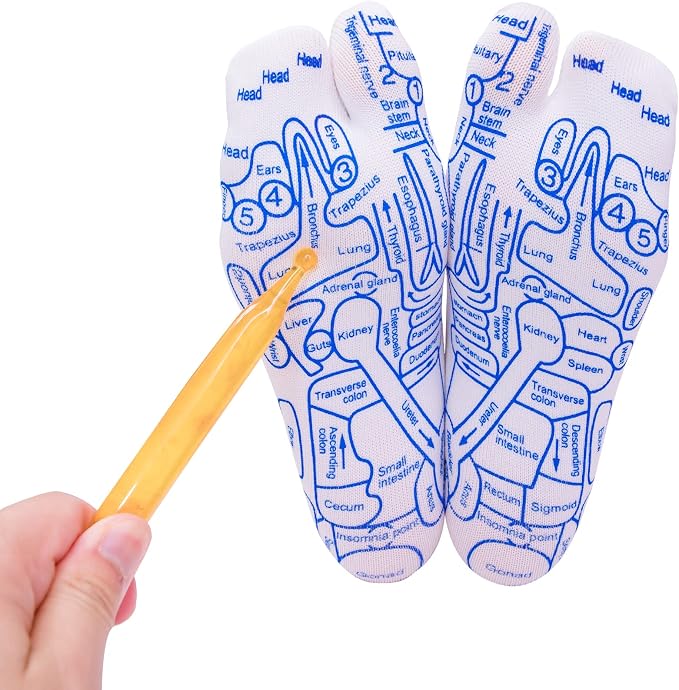 Broman Reflexology Socks with Trigger Point Massage Tool, Foot Pain Relief Remedy for Foot Massage,Women's Size