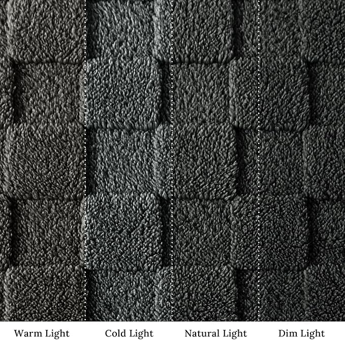 Exclusivo Mezcla 3D Checkered Fleece King Blanket for Bed, Dark Grey | Super Soft and Cozy Fluffy Blanket, Lightweigh and Breathable Blanket for Living Room, Bedroom, Decor, All Season, 104"x90"
