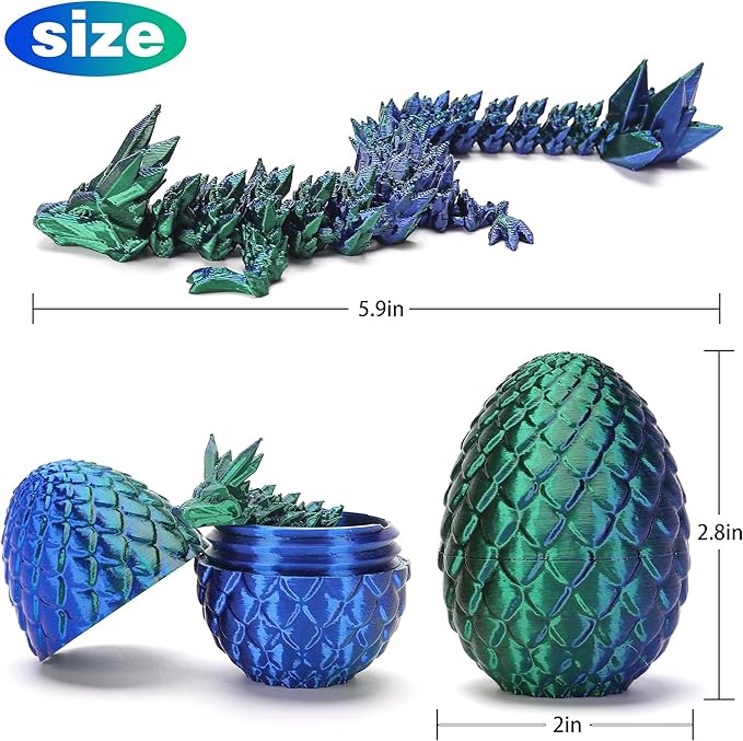 4PCS Mini 3D Printed Dragon Eggs with Dragon Inside, Surprise Stuffed Animals Fidget Toys for Kids, Small Dinosaur Dino Eggs Toys, Christmas Halloween Decorations Gifts for Girls Boys Party Favors