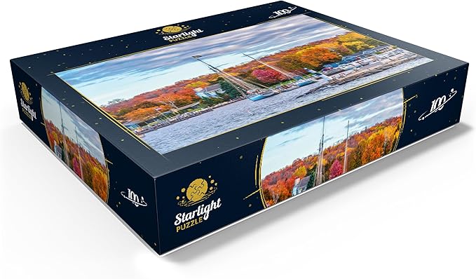 MyPuzzle Sister Bay Town Harbor View in Door County Wisconsin - Premium 100 Piece Jigsaw Puzzle for Adults