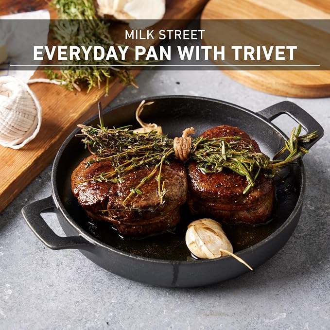 Milk Street 7.5-Inch Everyday Pan with Trivet – Versatile, Pre-Seasoned Nonstick Cookware for Stovetop to Table