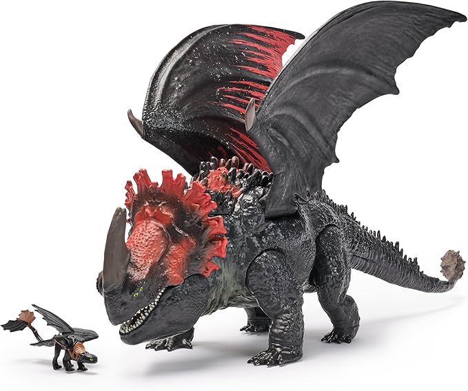 Dreamworks Dragons, How to Train Your Dragon, Berk Universe: Red Death Devouring Fury, 11 Inch Toothless Dragon Toy, 4+ Years