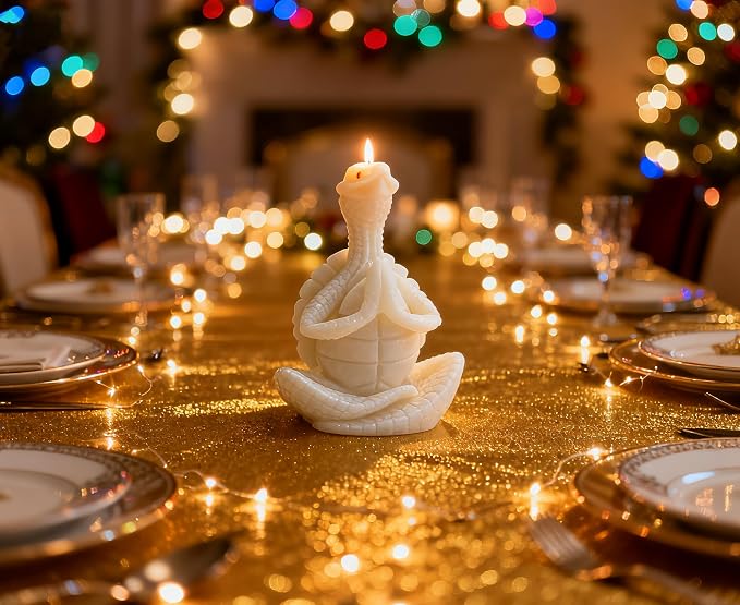 Turtle Yoga Pose Shaped Scented Candle,50G Aroma Soy Wax Decorative Art Candle for Table Photo Prop Birthday,Prefect Gift for Meditation Stress Relief Mood Boosting (White)