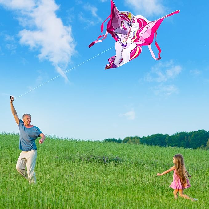 JOYIN 43.3'' Unicorn Kite Easy to Fly for Kids and Adults, Large Beach Kite for Outdoor Games and Activities