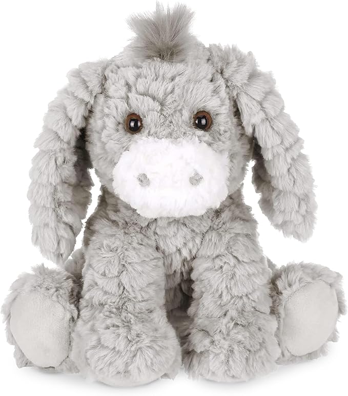 Bearington Donny Plush Donkey Stuffed Animal, 10.5 Inch