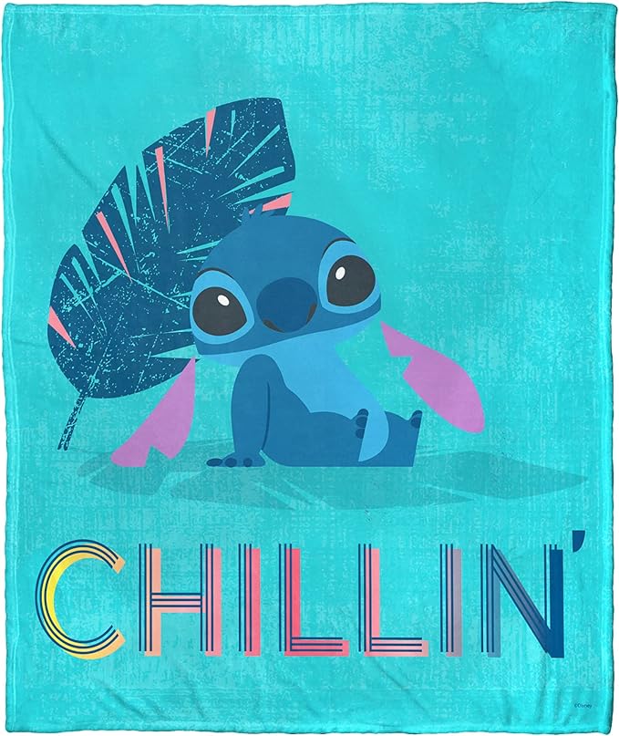 Northwest Lilo and Stitch Silk Touch Throw Blanket, 50" x 60", Chillin & Thrillin