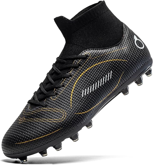 Kids Soccer Cleats Boys Girl Football Cleats Youth Turf Soccer Cleats High Top Athletic Outdoor Trainning Football Shoes for Little/Big Kid