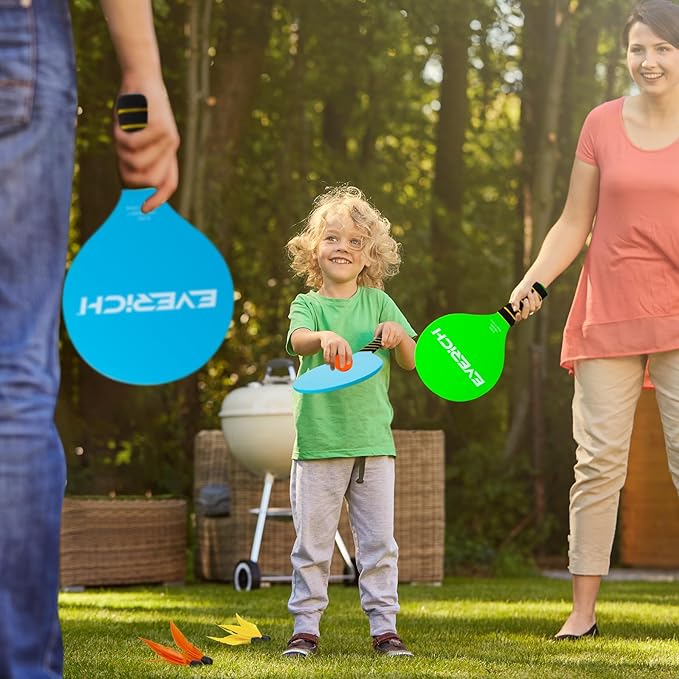 EVERICH Toss and Catch Ball Game & Paddle Ball Set, Outdoor Games for Kids Outdoor Toys Yard Games, Beach Pool Lawn Camping Outside Toys for Adults and Family Fun, Great for Boys Girls