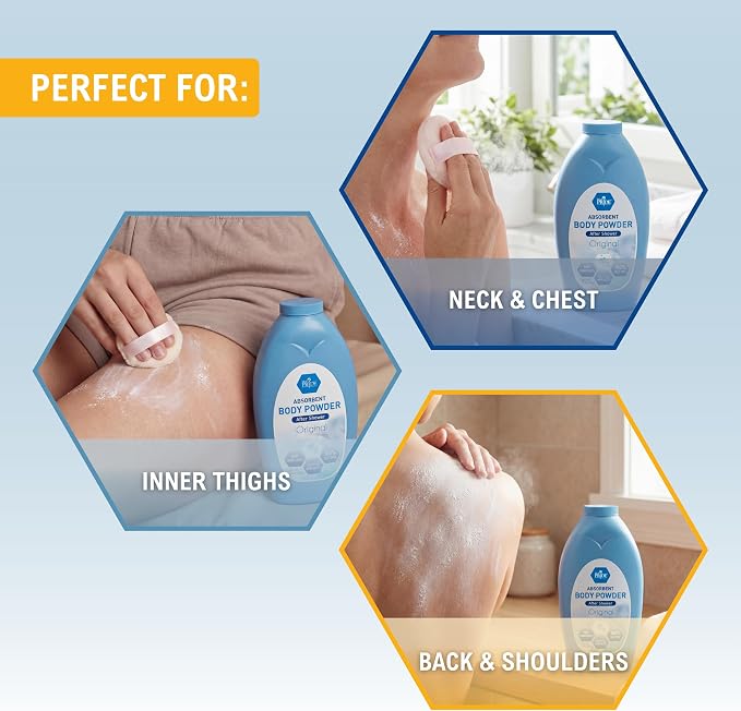 MED PRIDE Talc-Free Cornstarch Body Powder, Original Scent, 13 oz Bottle