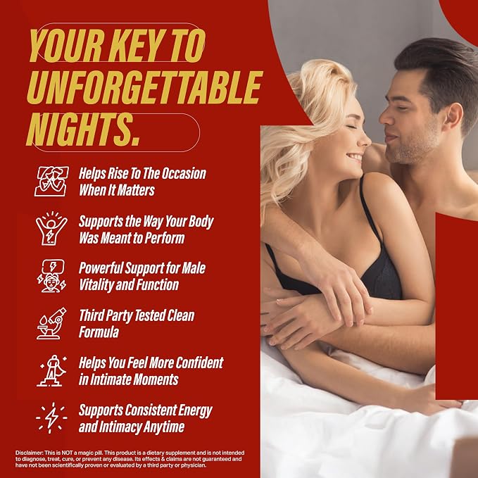Erect SURGE™ - Supports Male Blood Flow for Performance, lntimacy, Hardness | Helps Boost Desire, Stamina & Size | 20 Ingredients for Men to Restore Confidence | 3rd Party Tested - 60 Pills