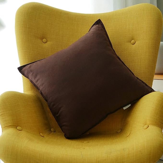 Jeanerlor Decorative Cotton Linen Chair Throw Pillow Case, Sofa Durable Classy, Comfortable Cushion Cover for Wedding Party Gift Car 26"x26"(65 x 65cm),Brown