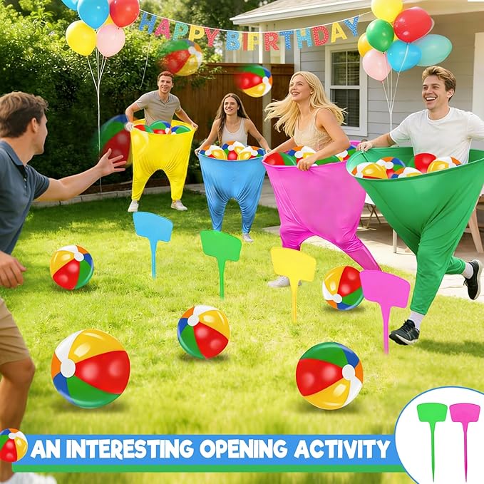 Granny Pants Yard Game, Granny Pants Party Game with Oversized Pants Bouncy Balls Ground Stakes Storage Bag and Air Pumps, Outdoor Tossing Games for Adults Family Carnival Party Reunion Gathering