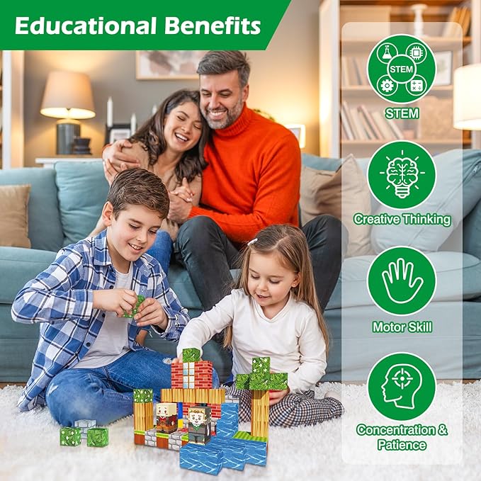 68pcs Magnetic Building Blocks Tiles for Kids Ages 4-8-12，Magnetic Building Tiles Blocks Constructions Toys Birthday Gifts for Kids Boys Girls Ages 8-12