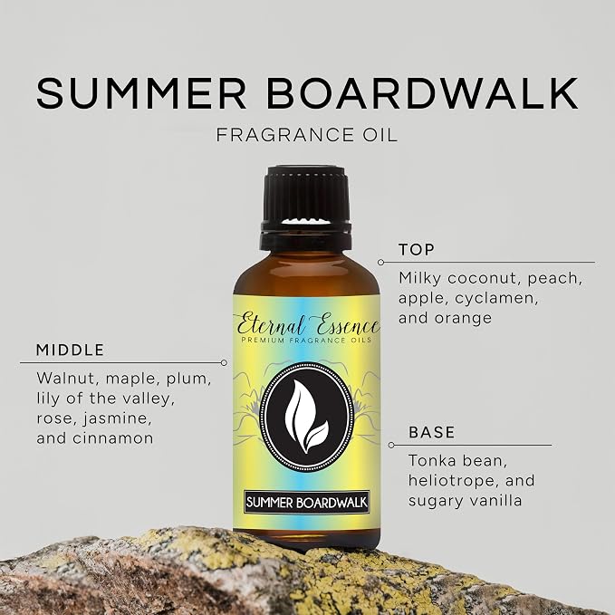 Eternal Essence Oils Summer Boardwalk 30ml Premium Fragrance Oil - for Candle, Soap Making, Aromatherapy, Diffusers, Home Care, & Humidifiers