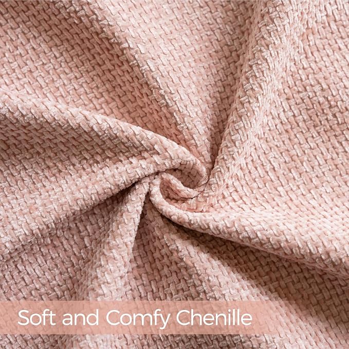 a moment Pink Spring Chenille Throw Pillow Covers 18x18 Inch Pack of 2 Modern Decorative Throw Pillow Covers Farmhouse Cross Covers Home Decor for Sofa Bedroom Living Room