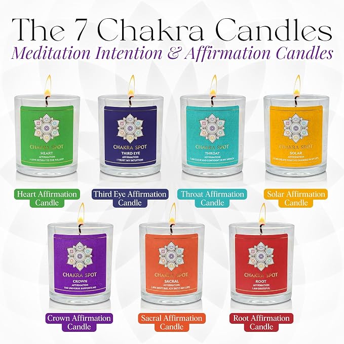 Scented Candles – Crown Chakra Candle for Spiritual Connection & Mindfulness | Rose, Frankincense, Lavender, Cedar & Patchouli, Beeswax & Coconut Blend - 8oz