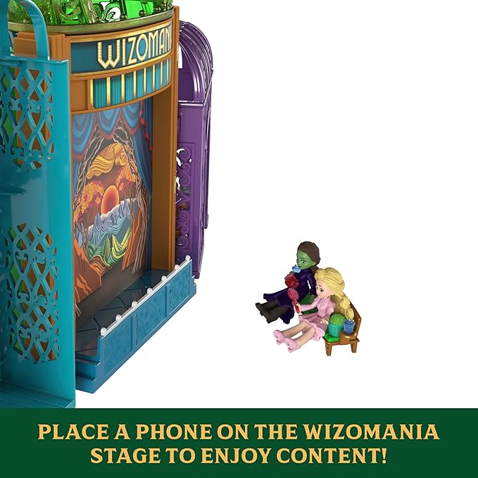 Mattel Universal Pictures’ Wicked Emerald City Playset with Glinda & Elphaba Small Dolls, 5 Play Spaces & 15 Accessories, Inspired by The Movie